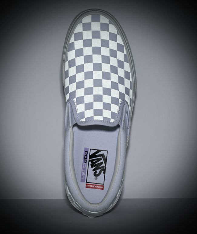vans checkerboard silver